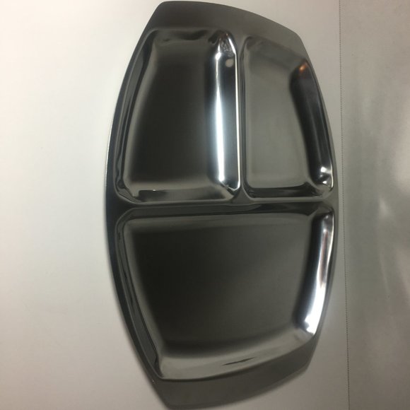 Vintage Danish Stainless Three Compartment Tray - Picture 2 of 15